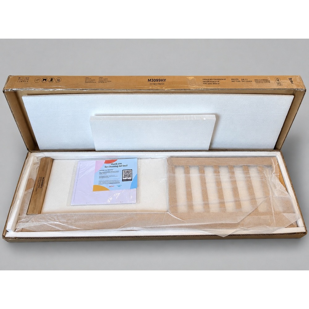 Davinci Toddler Bed Conversion Kit M3099 Toddler OS Honey New Pine Wood Rail